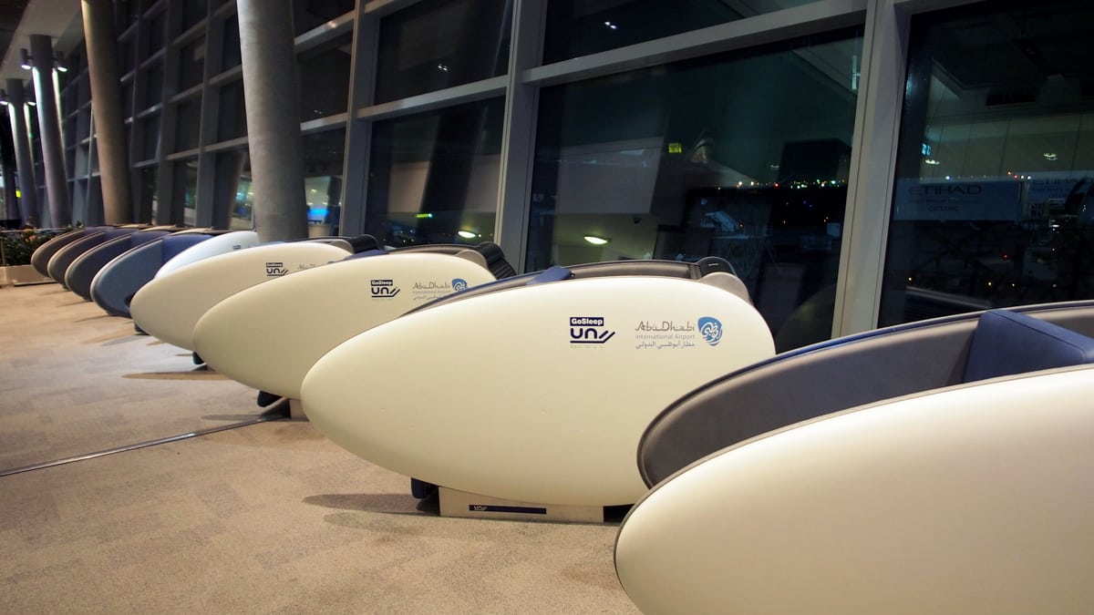 Private airport sleeping pod interior
